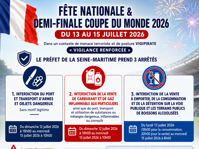Illustration de l'article 'Arrêtés préfectoraux - 13-15 juillet 2026'